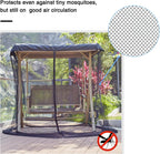 patio swing mosquito netting - polyester mesh screen, side view