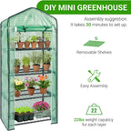 mini compact greenhouse, small pe plant green house, side view