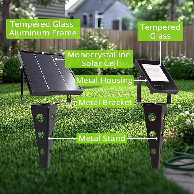 Solar Spotlights Outdoor Waterproof, Zeta 3-in-1 Spot Lights Metal Warm White Auto On/Off Dusk to Dawn Landscape Flag Pole Uplights for Outside House Trees Garden Yard Driveway Pathway Lawn