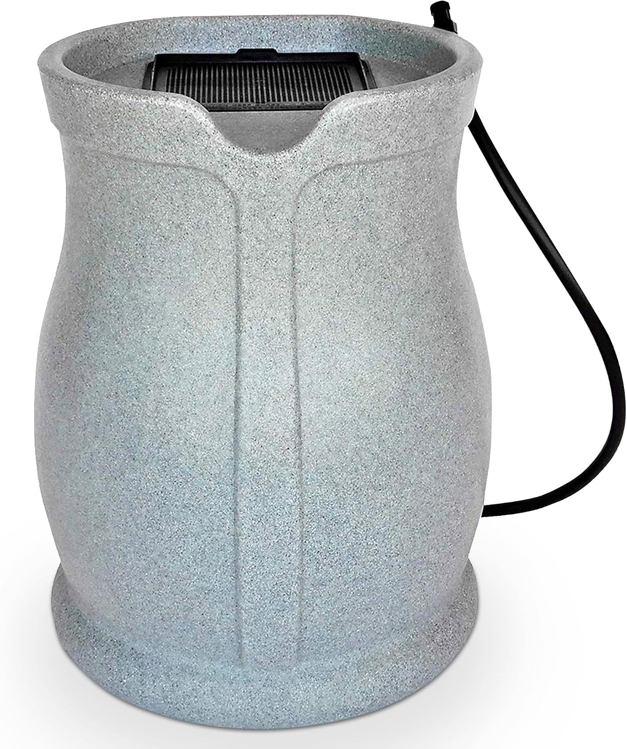 FCMP Outdoor Catalina 45-Gallon Rain Barrel – BPA-Free Flat-Back Design with 3.5 Foot Garden Hose, Shut-Off Thumb Valve, and Fixed Lid (RB-CAT-LTGRNT) Light Granite | BPA-Free Flat-Back Design with 3.5 Foot Garden Hose, Shut-Off Thumb Valve, and Fixed Lid
