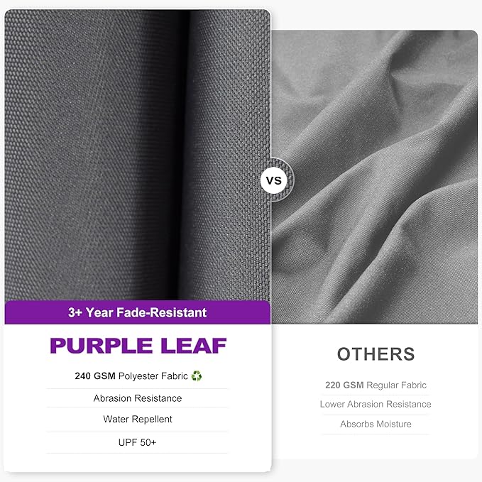 PURPLE LEAF 9' X 12' Left-right Tilt Patio Umbrella Outdoor Cantilever Swivel Rectangle Umbrella with Tilt Aluminum Offset Umbrella with 360-degree Rotation for Garden Deck Pool Patio Light Grey