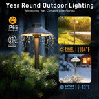 Brass Low Voltage Pathway Lights, 12V Hat-Top Bronze IP65 Waterproof LED Landscape Walkway Lights for Yard Driveway（G4 Bulb, Transformer & Wire Sold Separately）