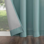 Sun Zero Marina Indoor/Outdoor UV Protectant Energy Efficient Grommet Curtain Panel, 54" x 84", Soft Teal