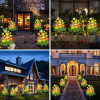 Kohlrabi Solar Garden Lights Outdoor, Upgraded 4 Pack Succulent Solar Lights, Gardening Gifts for Women, Succulent Plant Yard Decor Waterproof for Lawn Patio Pathway