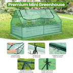 homdox 6x3x3ft galvanized raised garden bed with cover, close-up detail