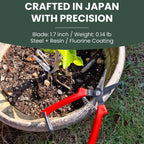 Saboten SD-8 6.7" Japanese Garden Pruning Shears, Lightweight Stainless Steel Trimming Scissors for Vegetables, Flowers & Fruit Harvesting, DIY, forest Originals, Made in Japan