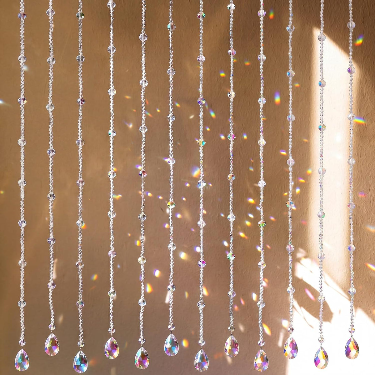suncalla 12 pcs crystal garland strands colorful crystals, main product view