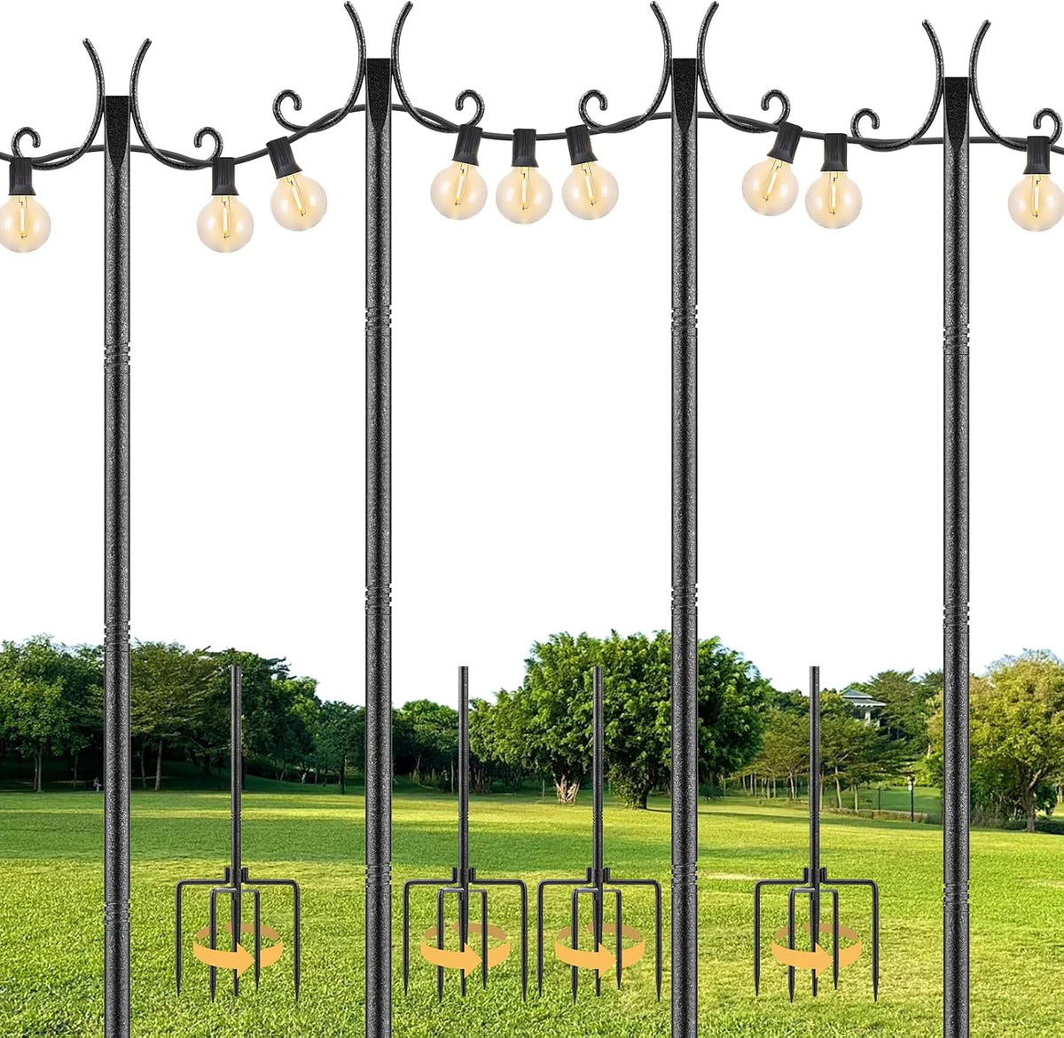 string light poles for outside, 10 ft heavy, main product view