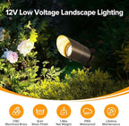 LUTEC Solid Brass Low Voltage Landscape Lighting, 12V Heavy Duty Waterproof Landscape Spotlights, Adjustable Bronze Uplights Outdoor Fixtures for Garden Yard Pathway Tree Without Bulb, 6 Pack