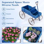 goplus wagon planter, decorative wooden garden planter with shown in use