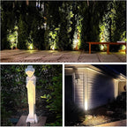 GKOLED Mini Size Brass Landscape Spotlight, Low Voltage 12V AC/DC Outdoor Directional Up Light, 180 LM, 3W MR8 LED Bulb ABS Ground Stake, 2700K Warm White, Garden Patio Trees Spot Uplight