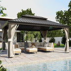 lausaint home outdoor hardtop gazebo for patios 12x16ft, main product view
