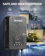 DEWENWILS 200W Low Voltage Landscape Transformer with Photocell Sensor & Timer, 120V AC to 12V/14V AC, Weatherproof Outdoor Landscape Lighting Transformer for Garden Lights, Spotlights, Steplights