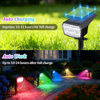 Sucolite 8-Pack Solar Spot Lights Outdoor Waterproof IP65, 3 Lighting Modes 2-in-1 Solar Landscape Spotlights for Yard, 59 LED Solar Powered Wall Lights for Garden Pathway Driveway Walkway, Multicolor