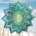 Wind Spinner Mandala Peacock Flower,12In Stainless Steel Wind Spinners Outdoor,3D Yard Art Decorations,Hanging Kinetic Sculptures,Garden Decor,Gifts for Women,Mother,Men,Father,Holidays