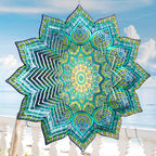 Wind Spinner Mandala Peacock Flower,12In Stainless Steel Wind Spinners Outdoor,3D Yard Art Decorations,Hanging Kinetic Sculptures,Garden Decor,Gifts for Women,Mother,Men,Father,Holidays