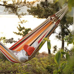 HappyPicnic Double Hammock with 9.8FT2 Rope, Portable 2 Persons Hammock with Carrying Bag- Patio Hammocks Hanging Camping Bed for Patio, Backyard, Porch, Outdoor and Indoor Use
