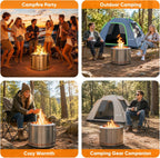 golabs fp1 smokeless portable fire pit, 19.5" stainless, package contents