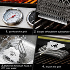 TNTOR Grill Brush Bristle Free with Scraper, 18" Handle BBQ Grill Brush for Outdoor Grill, Extra Strong Grill Cleaner Brush for Grill/Smoker/Gas/Charcoal, Father's Day Grill Gifts for Men/Dad