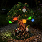 Hogni Solar Outdoor Garden Gnome Statue, Lawn Gnome Statue Decorations | Waterproof Solar Powered Yard Art for Patio, Balcony, Lawn, Cute House Warming & Birthday Gifts for Mom, Grandma, Women