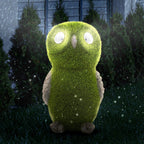 Garden Statue of Owl with Solar Light Eyes - Outdoor Fall Decoration - Yard Owl Figurine for Patio, Balcony, Lawn Ornament - Unique Housewarming Gift
