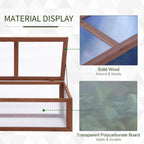 outsunny wooden framed polycarbonate cold frame greenhouse for, side view