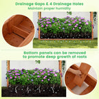 Giantex Set of 2 Raised Garden Bed with Trellis & Hanging Roof, Wood Planter Box with Bottom and Drainage Holes, Freestanding Garden Planter for Flower Vegetable Fruit Herb Climbing Vines, 77"x17"x72"