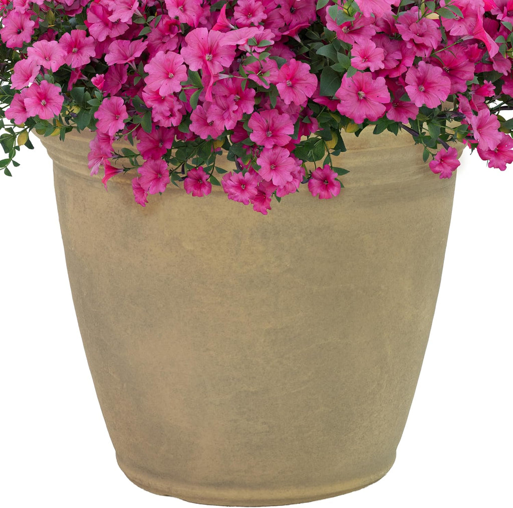 sunnydaze anjelica 15.25'' large plastic planter pot for, main product view