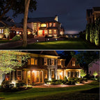 12W LED Landscape Lights Low Voltage, 3000K Warm White 12V AC/DC Waterproof Outdoor Spotlights, IP65 Garden Pathway Lights with 12 Spike Stands for Tree Garden Yard Pathway (12 Pack)