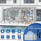 lc&qs 8x10ft clear waterproof tarp with grommets, upgraded showing dimensions