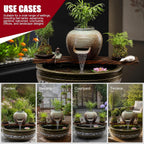 Ceramic Water Fountain Spout U-Shaped, Spitters for Small Ponds | Fish Tank Water Circulation for Patio Pond Pool, Decoration Landscaping Fountain Ornaments(23*20*19cm/9.1*7.9*7.5in)