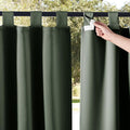 NICETOWN 2 Panels Greyish Green Outdoor Curtainss for Patio Waterproof, Detachable Sticky Tab Top Blackout Indoor Outdoor Blinds Heat & Cold Blocking Privacy for Gazebo/Porch, W52 x L95