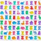 DIYDEC 180Pcs Mini Resin Animal 50 Styles Tiny Resin Figurines to Hide | Small Plastic Figurines for Vase Fillers Micro Dollhouse Aquarium Decorations