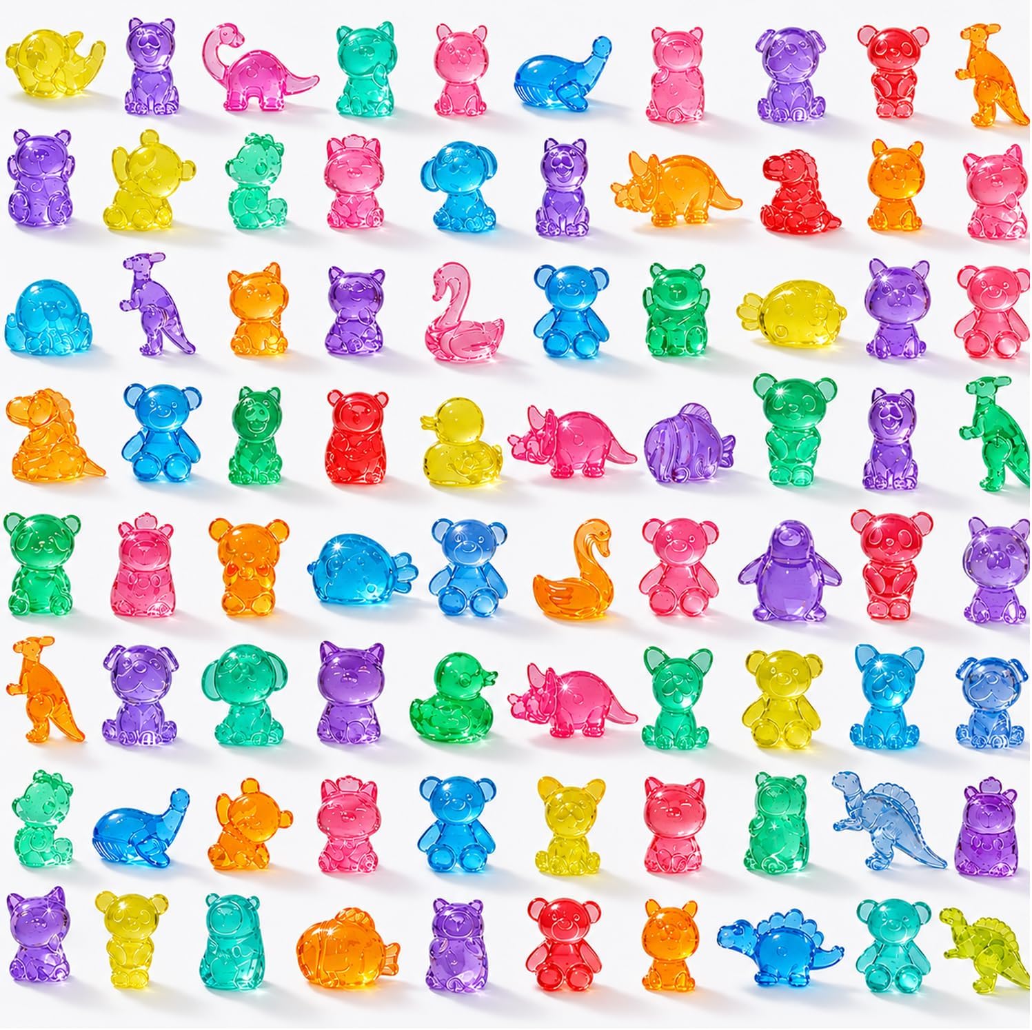 DIYDEC 180Pcs Mini Resin Animal 50 Styles Tiny Resin Figurines to Hide | Small Plastic Figurines for Vase Fillers Micro Dollhouse Aquarium Decorations