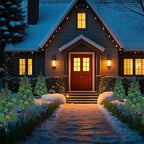 Solar Christmas Tree Garden Stake Lights Outdoor Waterproof Pathway Lights Xmas Tree Light for Lawn Patio Yard Front Porch Christmas Decor 2pcs