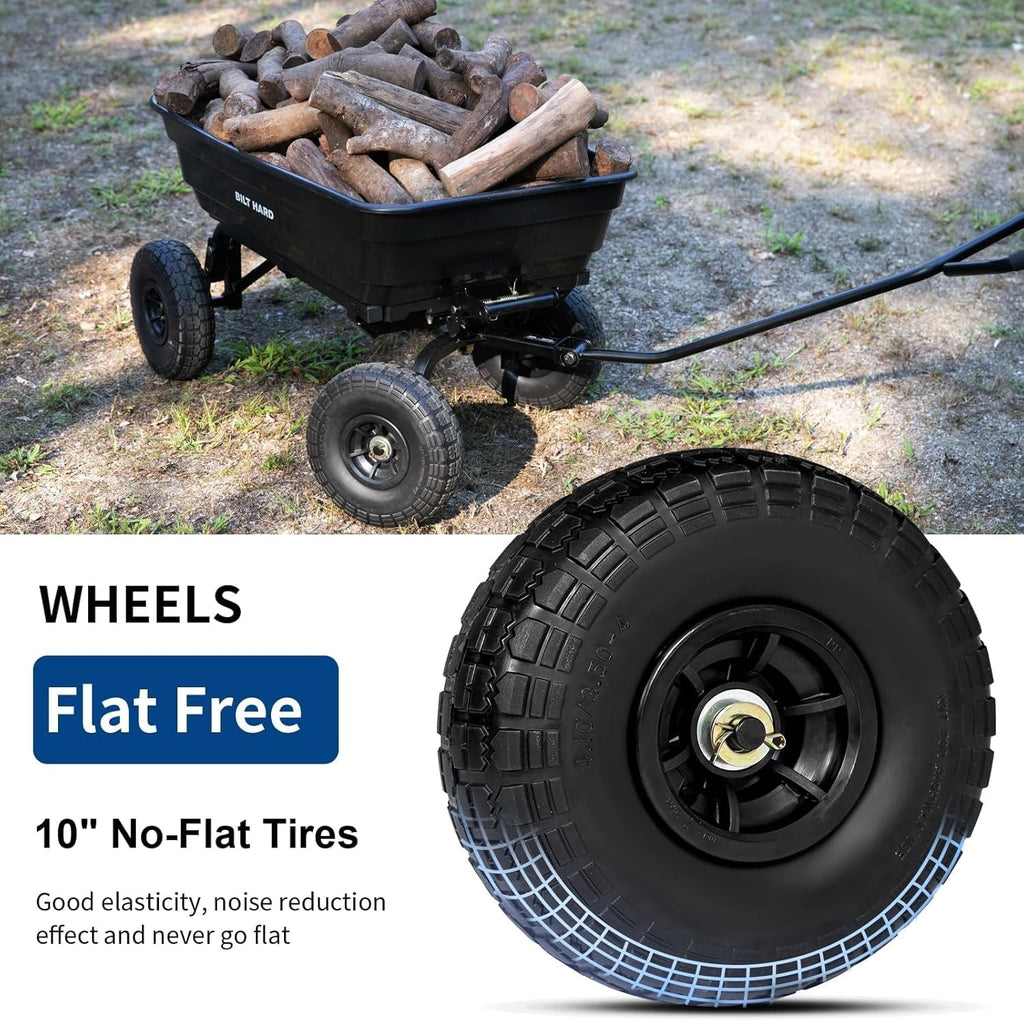 bilt hard poly garden dump cart 600 lbs, close-up detail