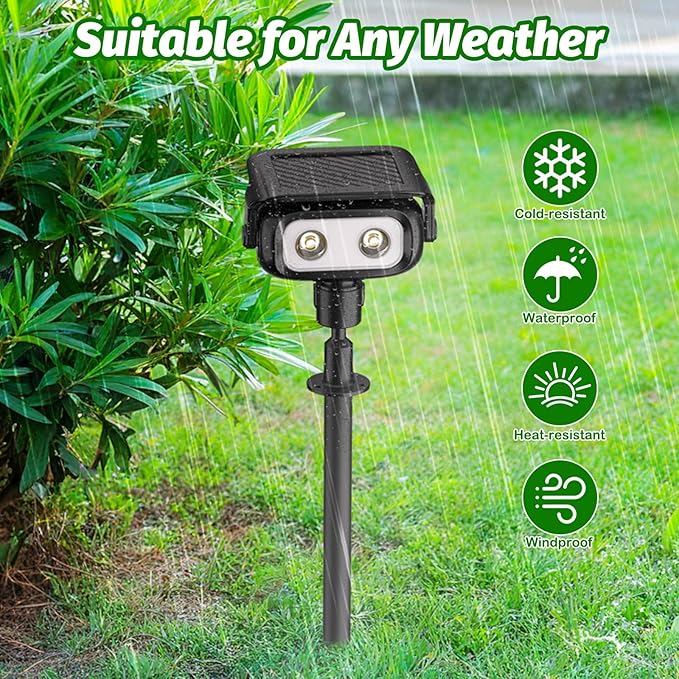 Nreonrick Solar Spot Lights 360° Adjustable Solar Lights Outdoor IP65 Waterproof with 2-in-1 Solar Powered Spotlights for Landscape Lighting for Garden, Yard, Pathway (Warm White, 4 Pack)