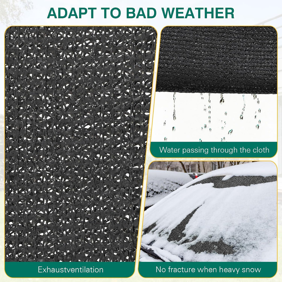 80% shade cloth 10 x 20 ft black, side view