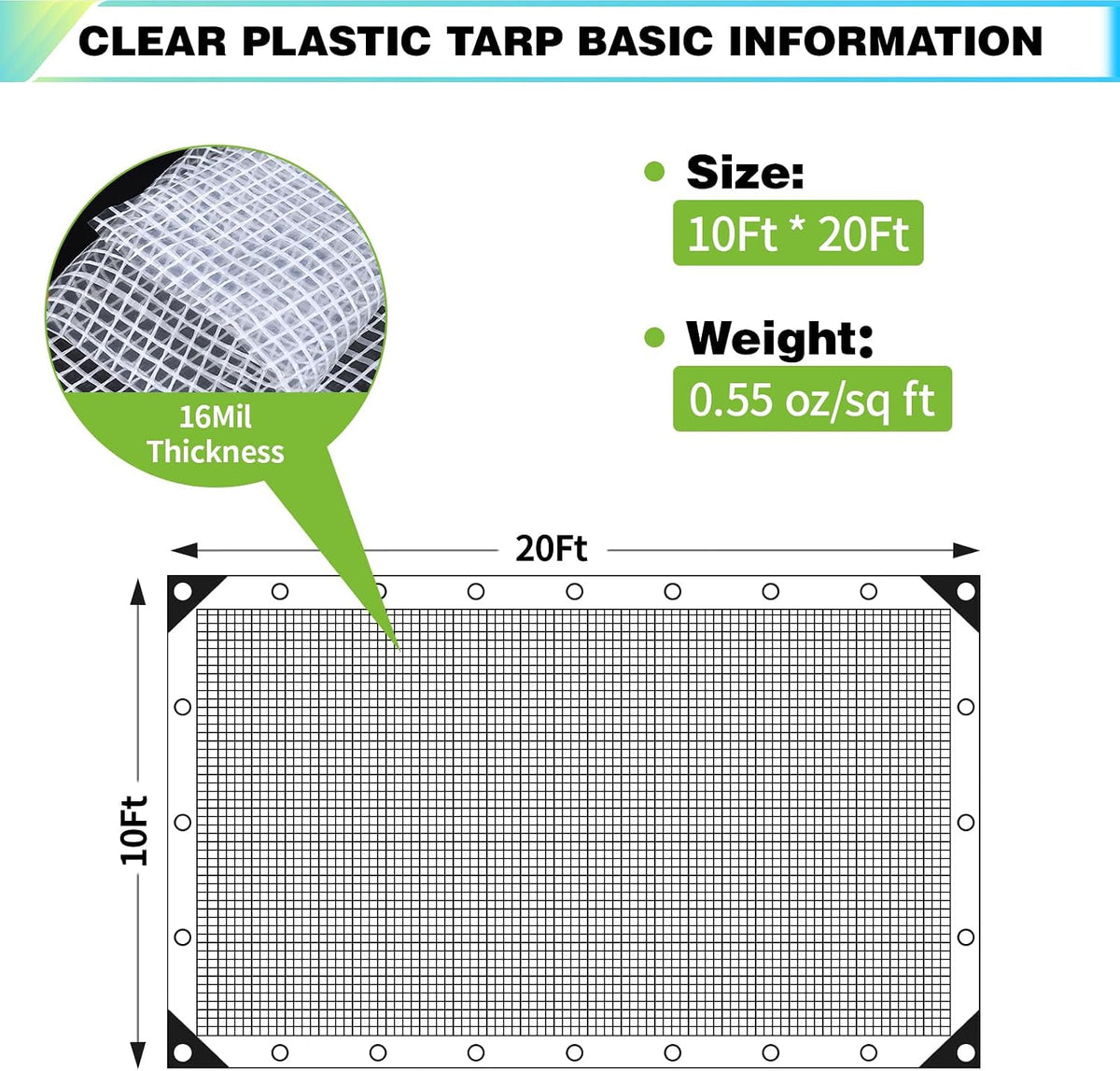 10x20ft clear greenhouse plastic covering tarp for chicken shown in use