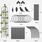 2 Pcs Garden Obelisk Trellis for Climbing Plants Outdoor 6 Ft Rose Bush Round Trellis for Pots Rustproof Metal Plant Flower Trellises for Clematis Vine Jasmine Support Outdoor Indoor