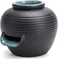 Indoor Water Fountains Small Kiln Fountain Spitter with Wide U-spout, Ceramic Pond Water Features for Fish Pond Circulation and Hydroponic Plant Decor Black
