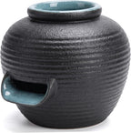 Indoor Water Fountains Small Kiln Fountain Spitter with Wide U-spout, Ceramic Pond Water Features for Fish Pond Circulation and Hydroponic Plant Decor Black