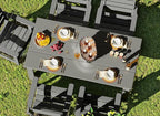 GREENVINES 5-Piece Patio-Dining-Set | HDPE Plastic | Outdoor Table and Chairs Sets for 4 | Patio Furniture | All Weather | Umbrella Hole | for Backyard Poolside Garden | Grey
