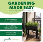 garden elements black elevated raised garden bed, 29.5" shown in use