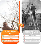 LAANPOLE 26FT Pole Saw, Telescoping Tree Trimmer with 5-20FT Extension Pole, Manual Branches Pruner for Backyard, Orange