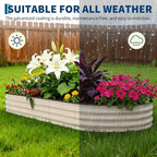 Garvee 2 Pack Galvanized Raised Garden Beds - 8x4x1.5ft Planter Box for Vegetables, Flowers, Rust-Resistant Garden Box, Easy Assembly Raised Beds, Durable Planters for Outdoor Plants, Beige