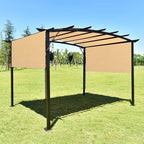 Eden's Decor Straight Flat-Edged Sun Shade Sail Rectangular 9' x 17' Beige UV-Blocking Outdoor Canopy Fabric Cloth Awning for Pergola Patio Garden Backyard Custom Size