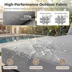 NICESOUL 9 Piece Patio Set with Fire Pit Table Natural Gas/Propane, 29.3'' High Backrest XL Large Outdoor Furniture with Firepit & Chaise Lounge, Wide & Deep Seating Wicker Sectional, Light Grey
