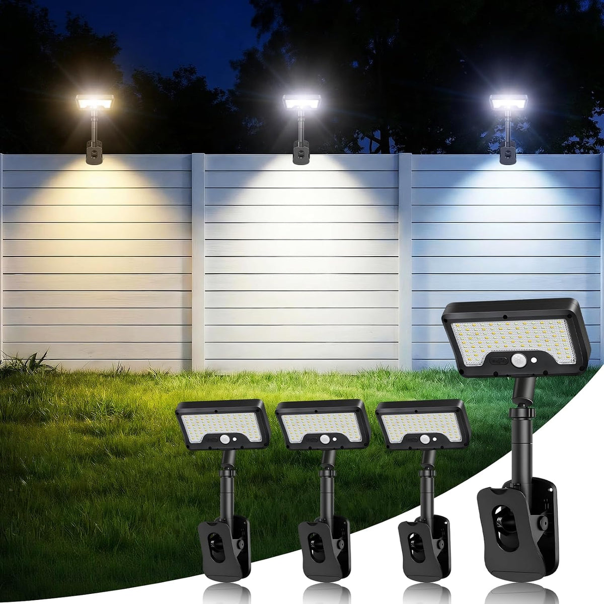imaihom clip on solar lights outdoor with motion, main product view