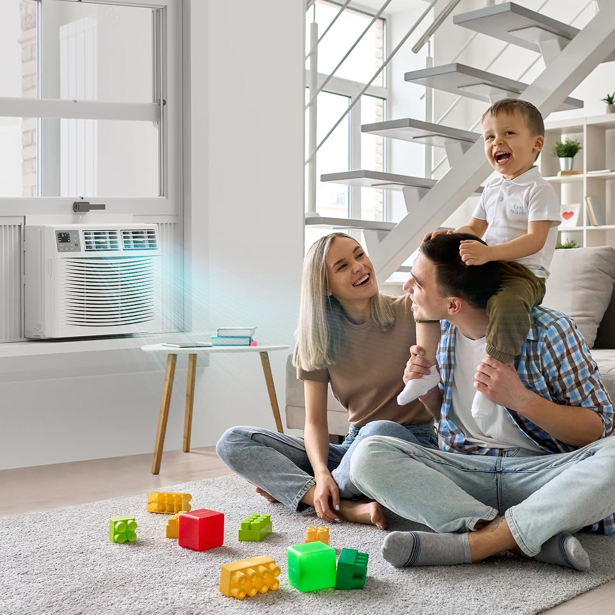 rovsun smart 18000btu window air conditioner with wifi on a desk or shelf